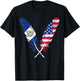 Half American Half Salvadorian USA Flag El Salvador America T-Shirt - T-Shirt | Black