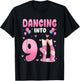 Dancing Into 9th Birthday Ballet Dance 9 Year Old Ballerina T-Shirt - T-Shirt | Black