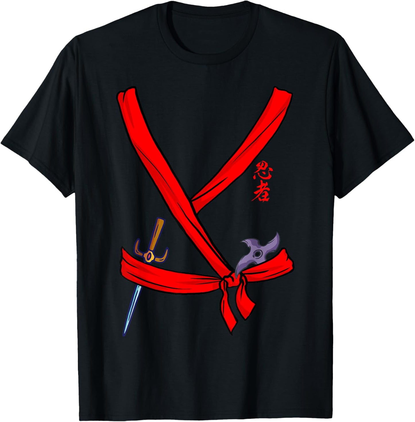 Ninja Costume Black Ninja Halloween Ninja Costume T-Shirt - T-Shirt | Black