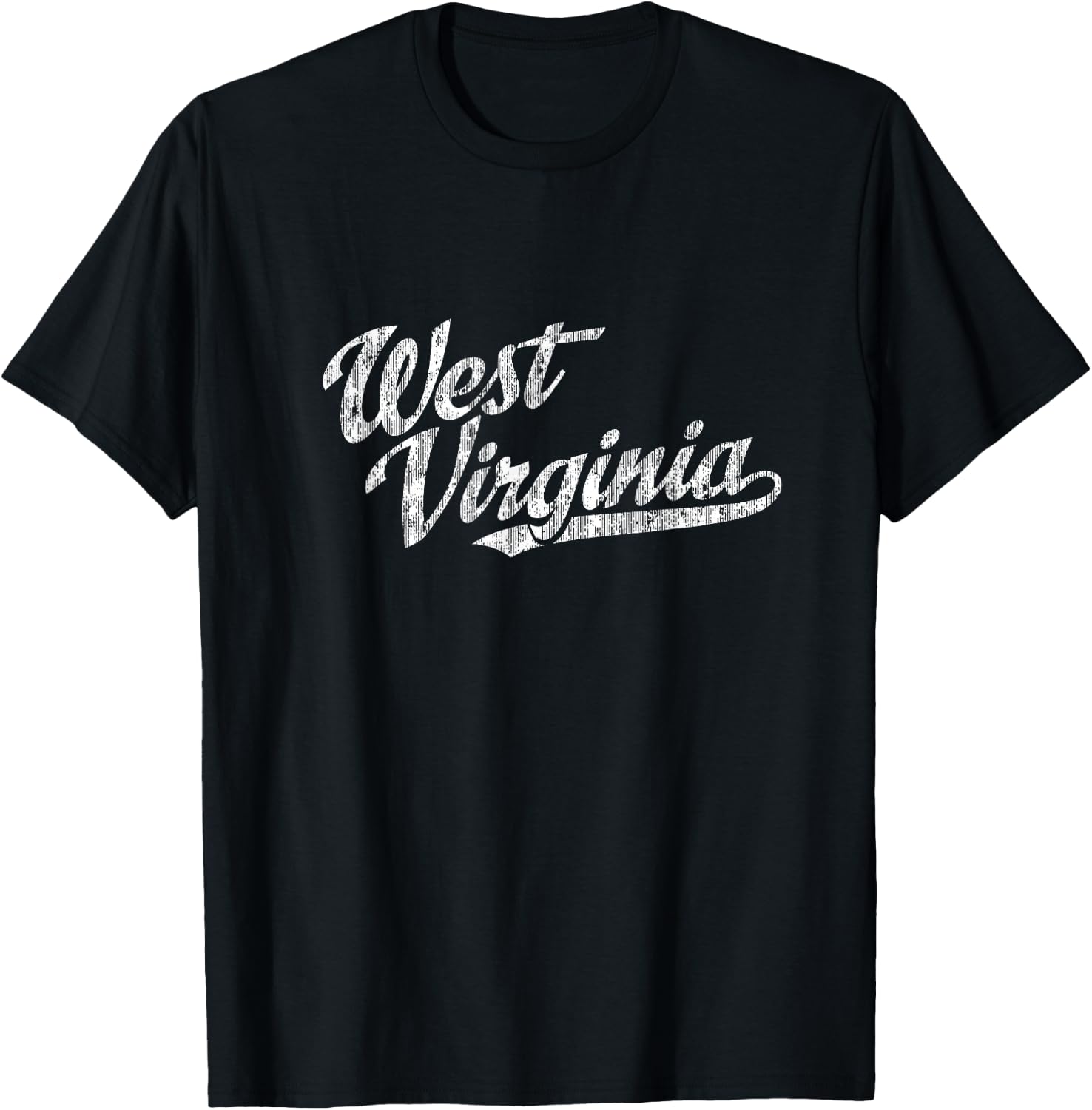 West Virginia WV Vintage Sports Script Retro T-Shirt - T-Shirt | Black