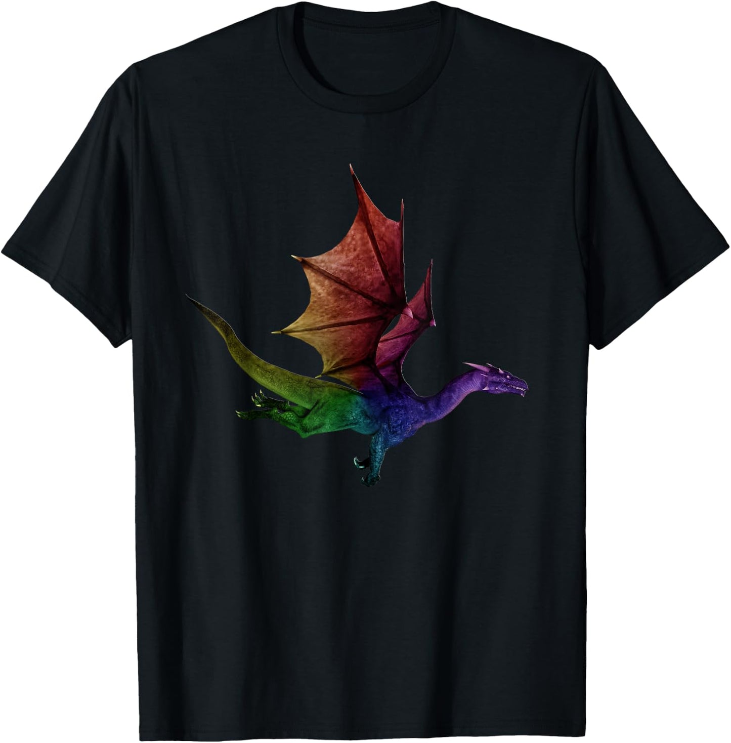 Best Watercolor Dragon Cool Flying Dragon Rainbow Gift T-Shirt - T-Shirt | Black