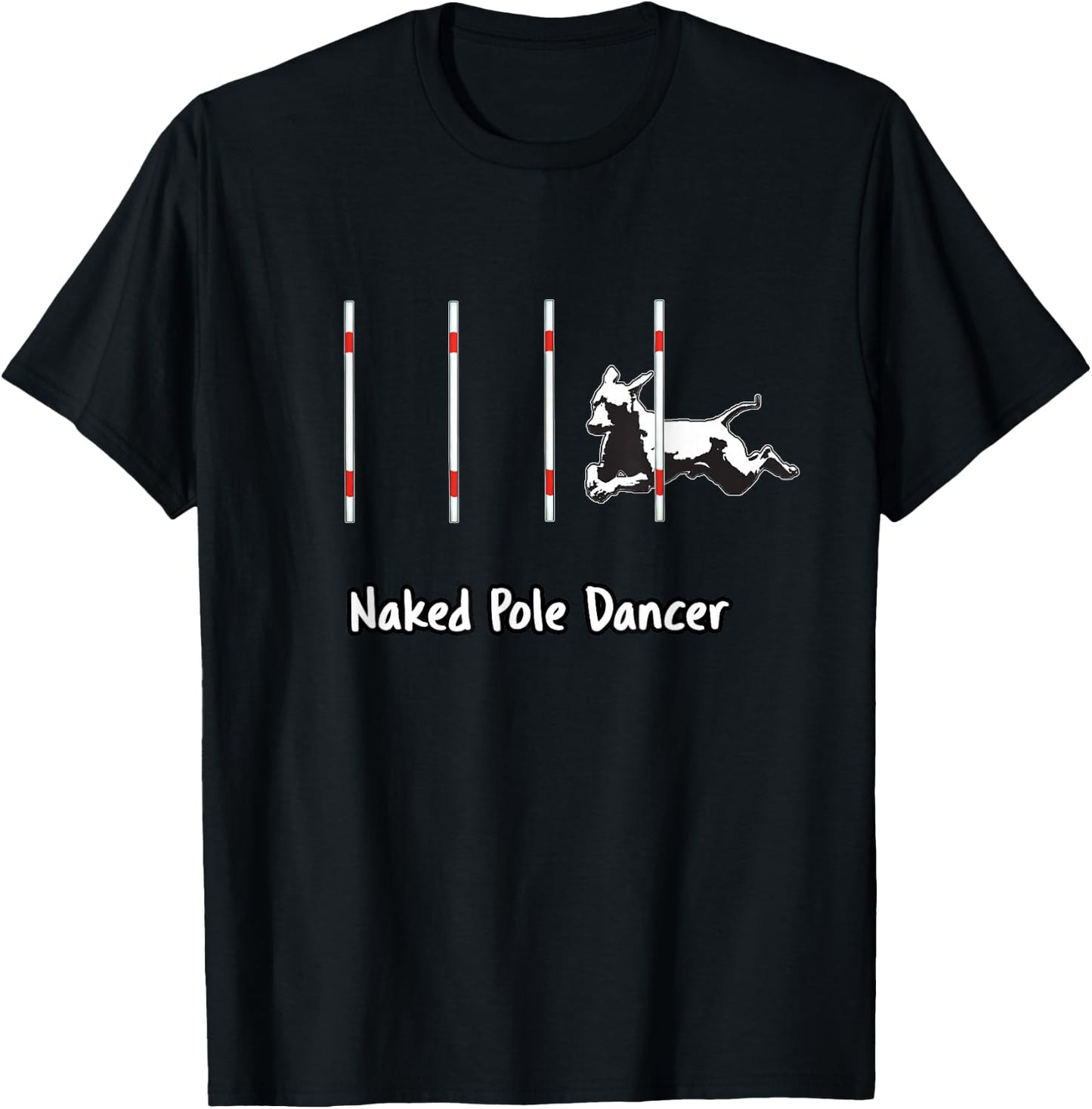 Dog Agility T Shirt - Pole dancer with a XOLO dog Men Women T-Shirt - T-Shirt | Black