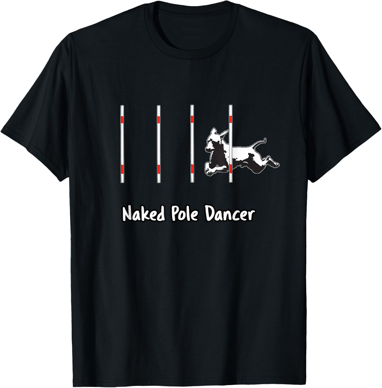 Dog Agility T Shirt - Pole dancer with a XOLO dog Men Women T-Shirt - T-Shirt | Black