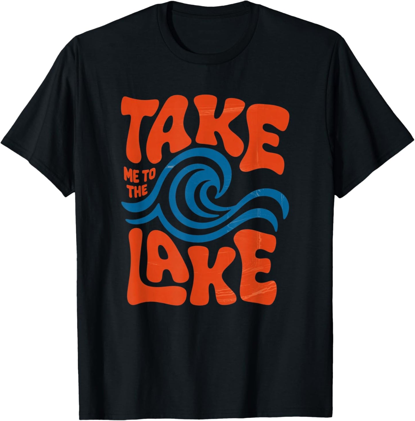 Take Me To The Lake Retro Wave Style Family Vacation Fun T-Shirt - T-Shirt | Black
