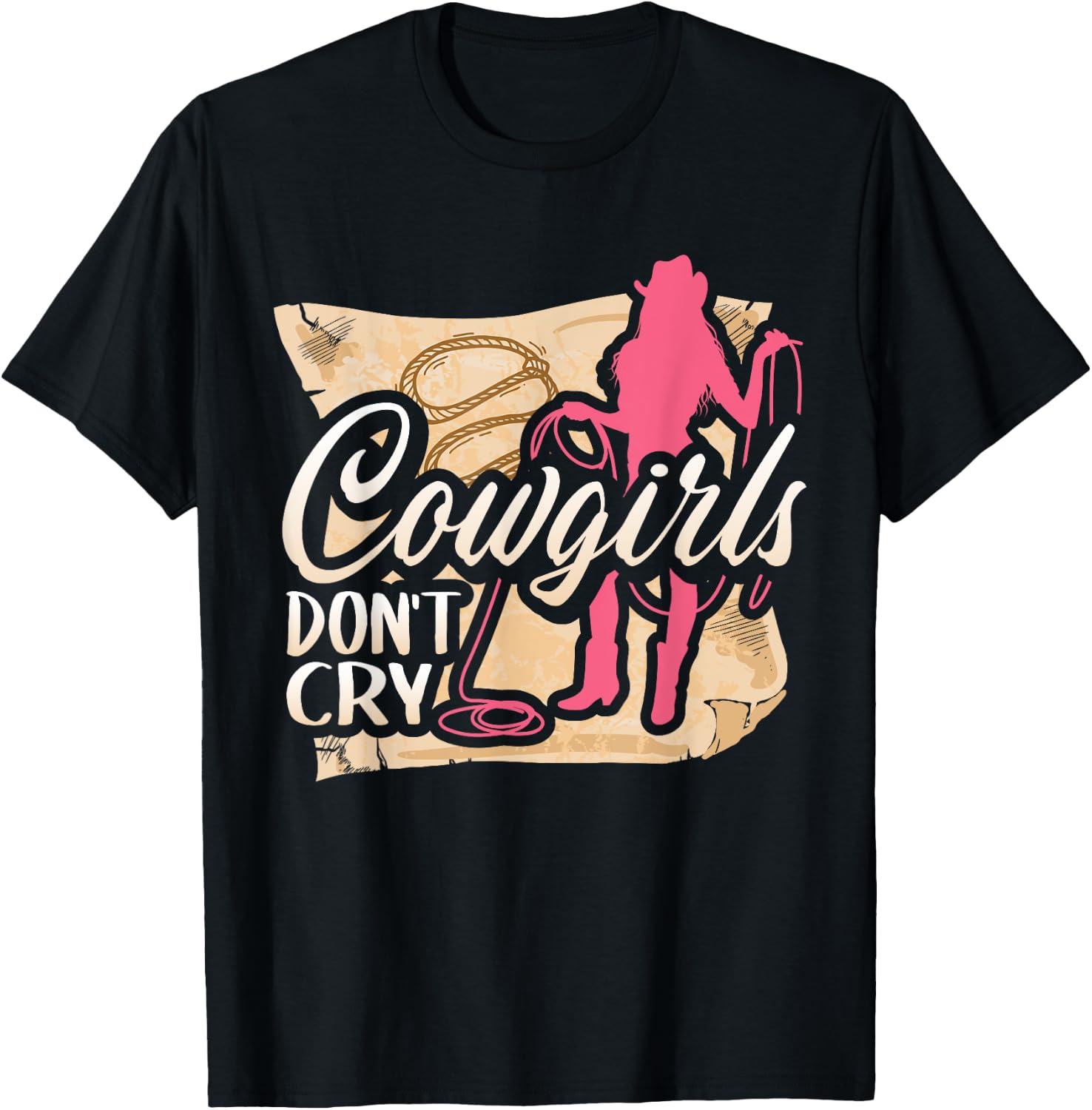 Cowgirls Don't Cry T Shirt For Girl Horse Riders T-Shirt - T-Shirt | Black