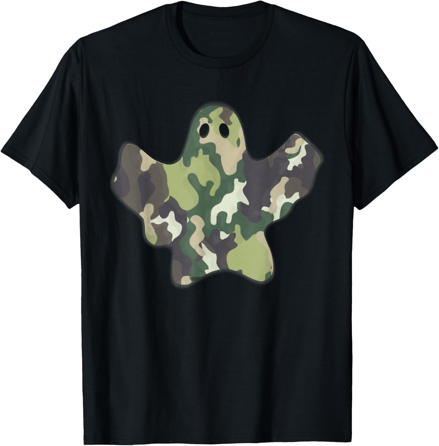 Funny Halloween Camouflage Camo Ghost T-Shirt - T-Shirt | Black