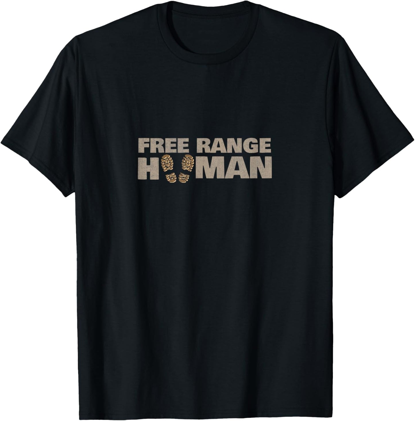 Free Range Human Travel Camping RV Hiking Gift T-Shirt - T-Shirt | Black