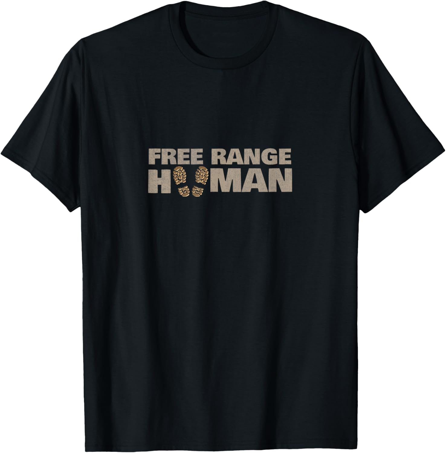 Free Range Human Travel Camping RV Hiking Gift T-Shirt - T-Shirt | Black