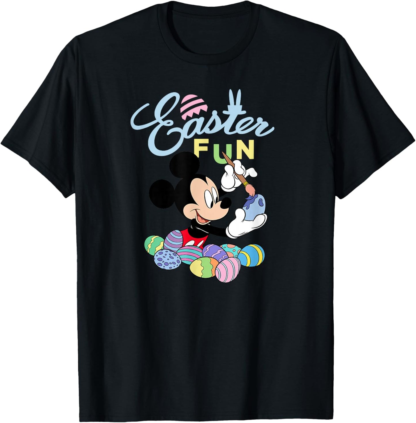 Disney Mickey Mouse Easter Fun Painting Easter Eggs T-Shirt - T-Shirt | Black