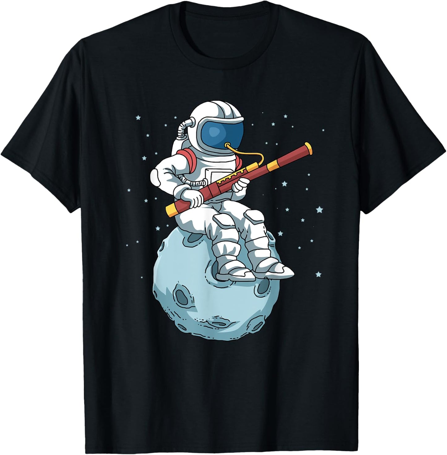 Astronaut Bassoon Band Player Bassoonist Shirt Reeds T-Shirt - T-Shirt | Black