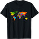 World Map . Boys / Girls Map of the World T-Shirt - T-Shirt | Black