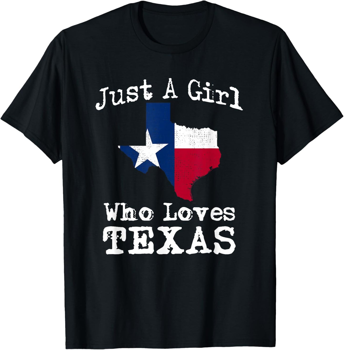 Texas Flag Map Outfit Girl Who Love Texan Patriot Gift T-Shirt - T-Shirt | Black