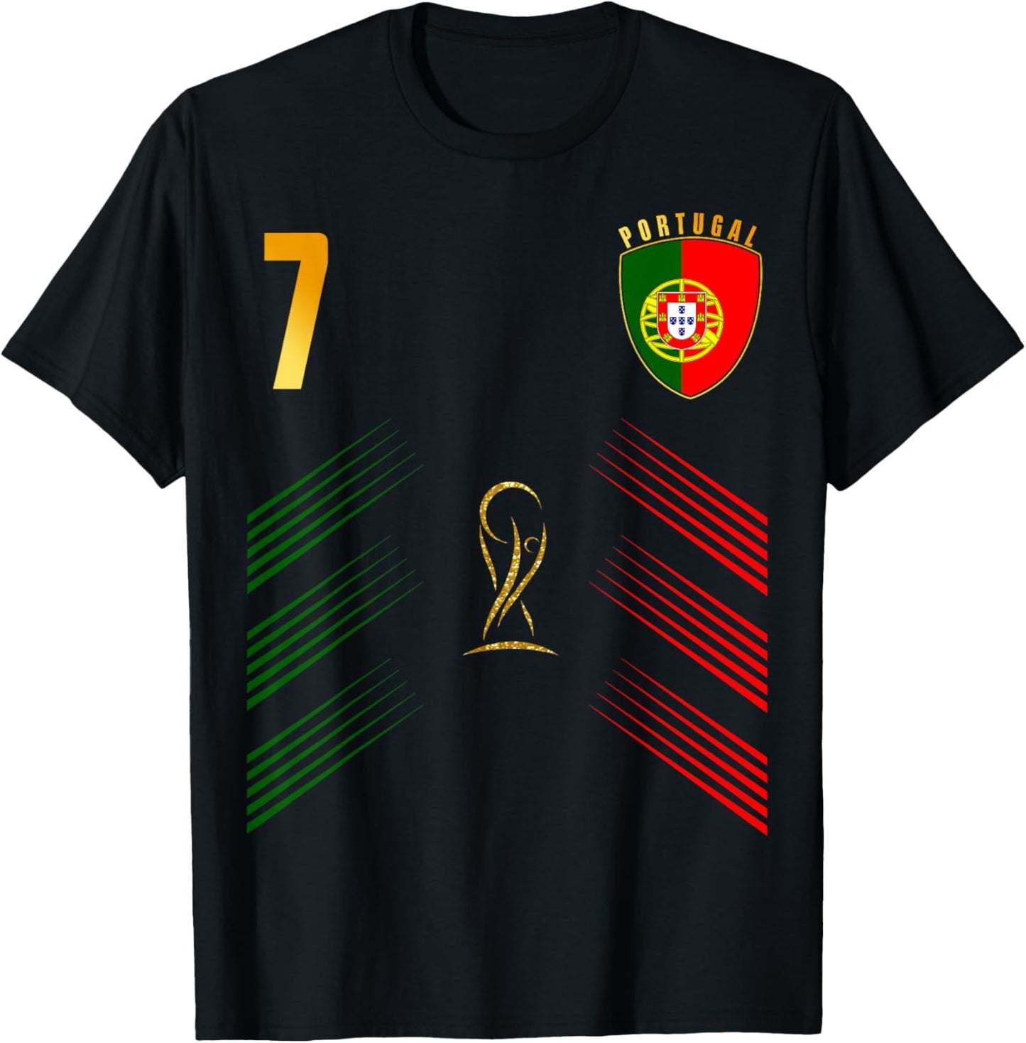 Portugal Flag Portugese Pride Lovers Retro T-Shirt - T-Shirt | Black