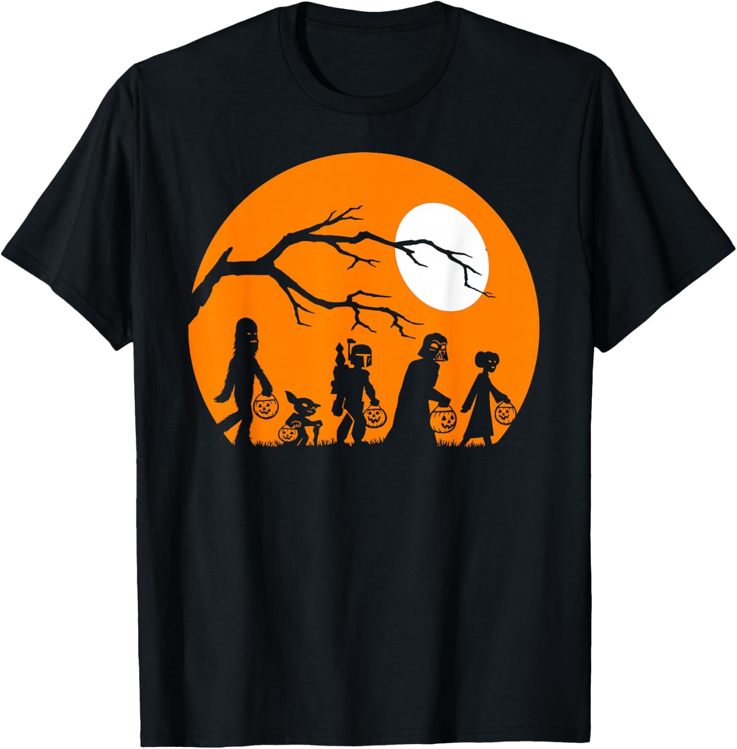 Star Wars Trick Or Treat Halloween Silhouette T-Shirt - T-Shirt | Black