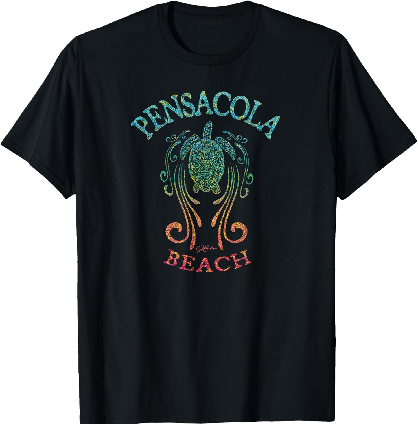 JCombs: Pensacola Beach, FL, Sea Turtle in the Slipstream Women Girls Kids T-Shirt - T-Shirt | Black