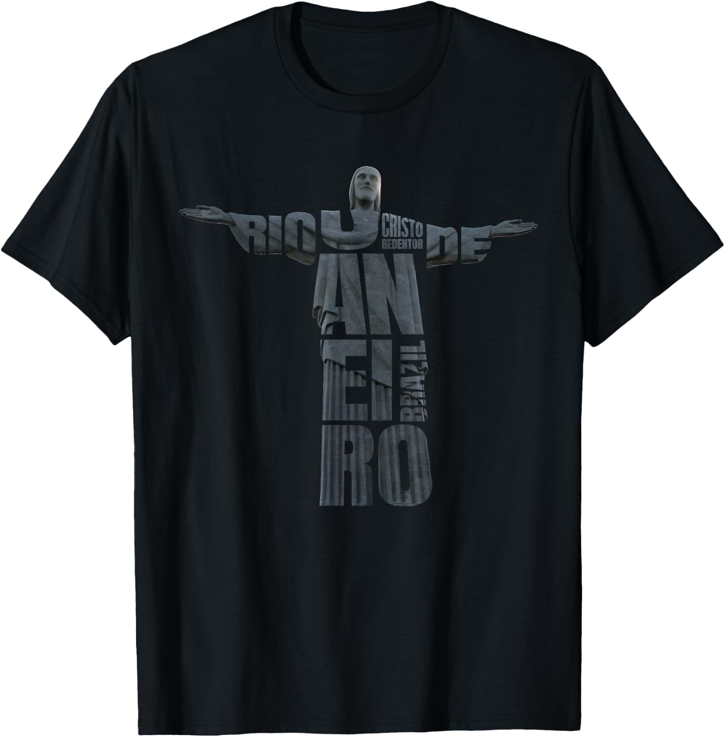 Brazil Jesus Christ Rio de Janeiro Cristo Souvenir T-Shirt - T-Shirt | Black