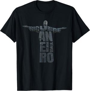 Brazil Jesus Christ Rio de Janeiro Cristo Souvenir T-Shirt - T-Shirt | Black