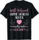 Funny Home Health Aide HHA Gift Heartbeat Stethoscope T-Shirt - T-Shirt | Black