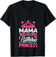Women's Mama of The Birthday Princess Birthday Girl Party Family V-Neck T-Shirt - T-Shirt | Black