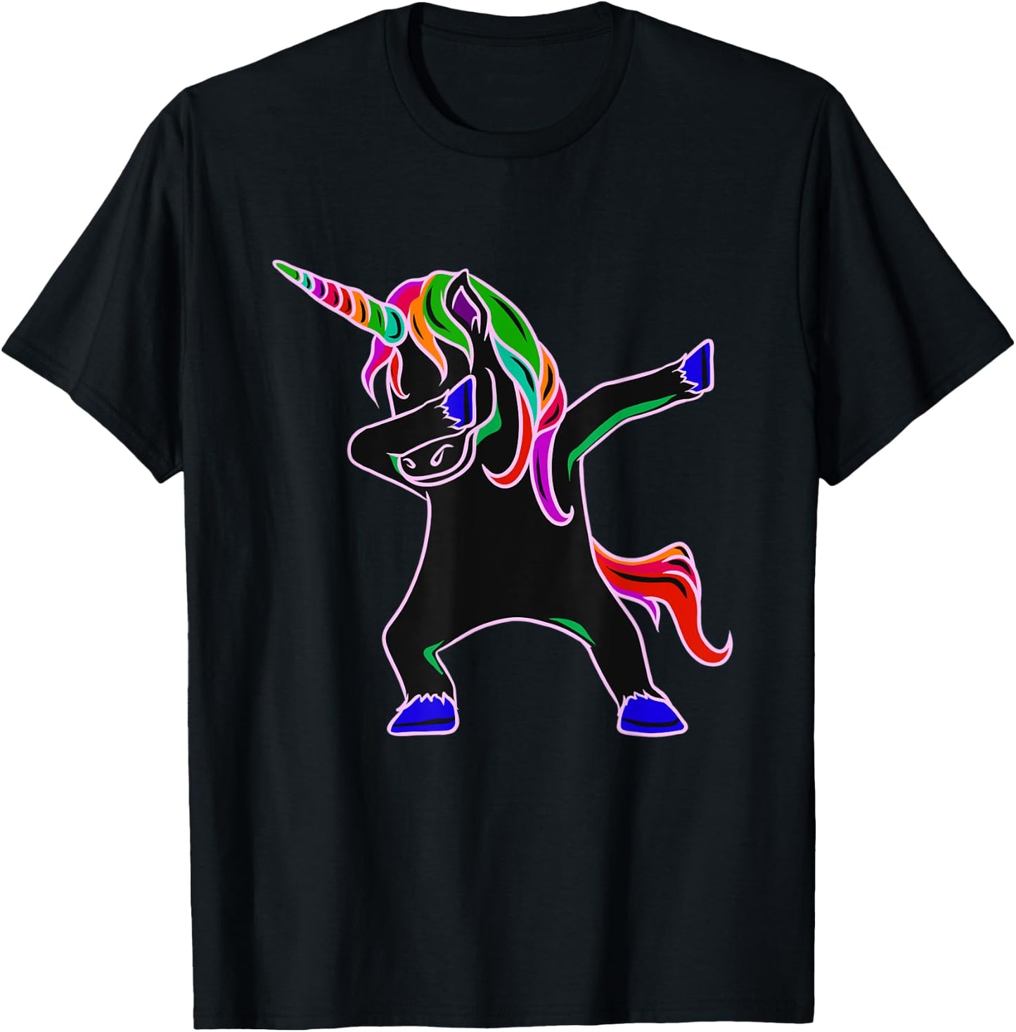 EDM Rave Shirt - Magical Dabbing Unicorn Festival T-Shirt - T-Shirt | Black