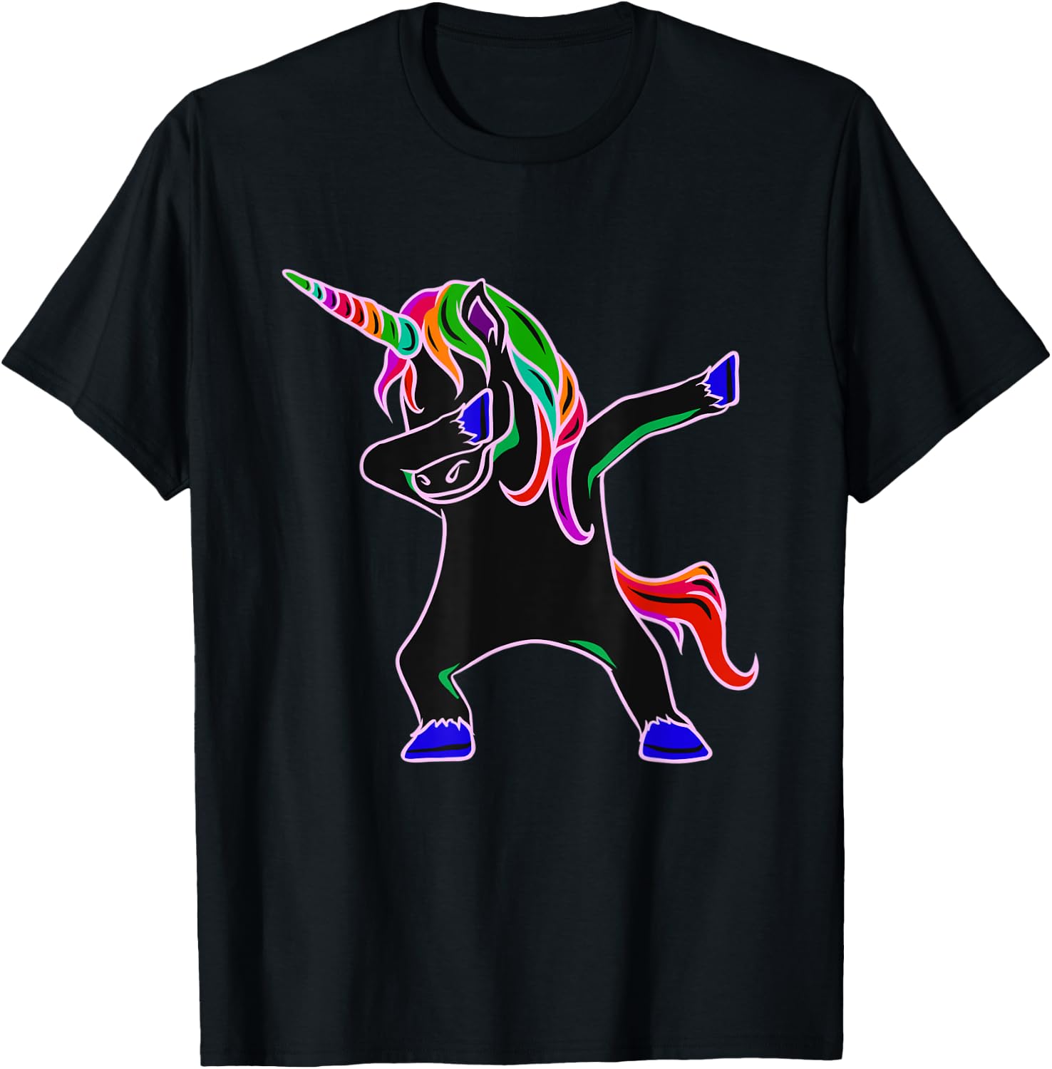 EDM Rave Shirt - Magical Dabbing Unicorn Festival T-Shirt - T-Shirt | Black