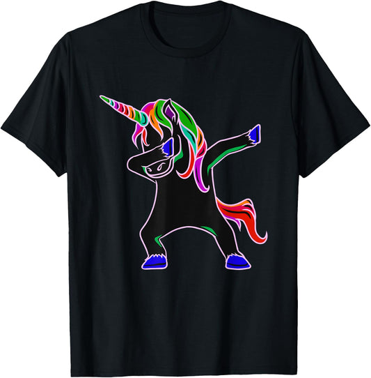 EDM Rave Shirt - Magical Dabbing Unicorn Festival T-Shirt - T-Shirt | Black