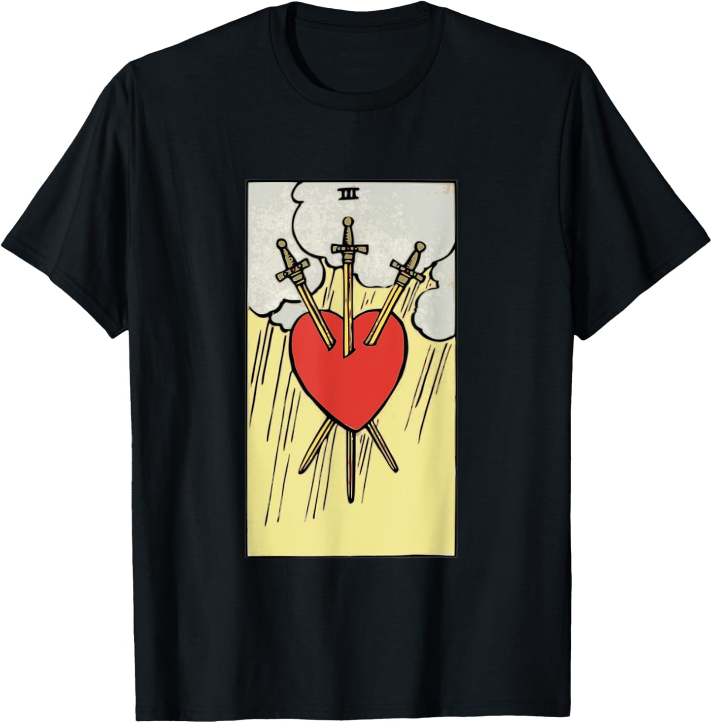 Heartbreaker Swords Tarot Card Heart Minor Arcana Funny T-Shirt - T-Shirt | Black