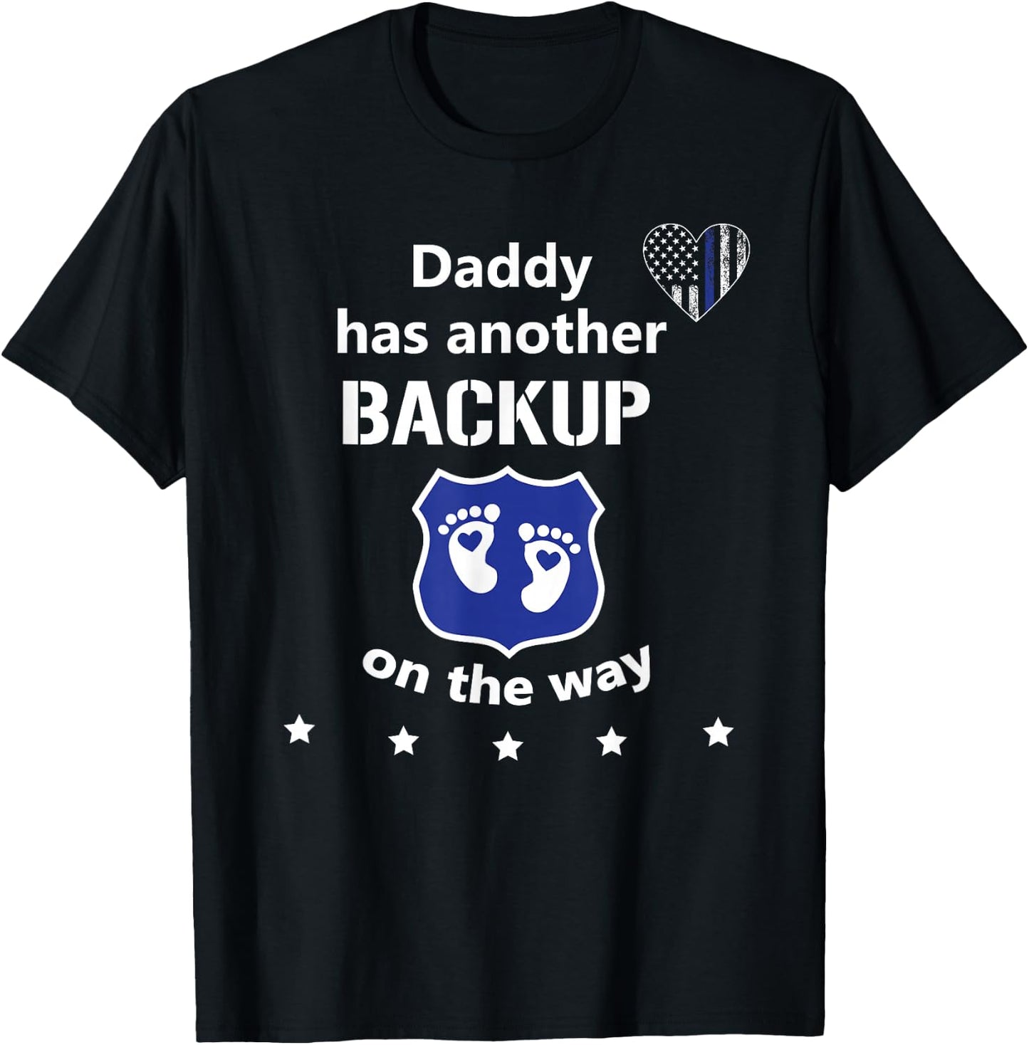 Police Pregnancy Announcement Funny Another Baby Reveal T-Shirt - T-Shirt | Black
