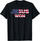 Jesus Won American Flag Christian Faith Spiritual T-Shirt - T-Shirt | Black