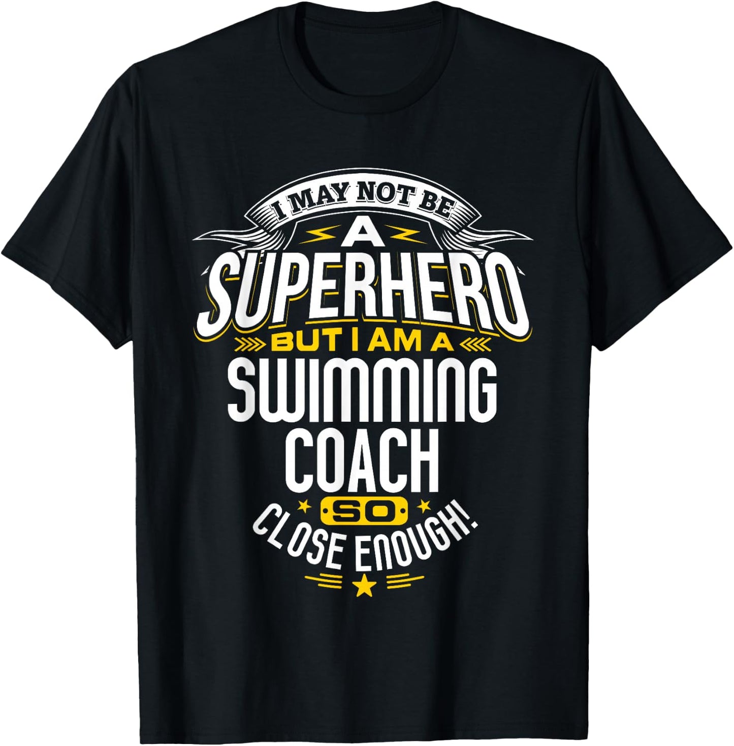 Swimming Coach Gift Superhero Swimming Shirt T-Shirt - T-Shirt | Black