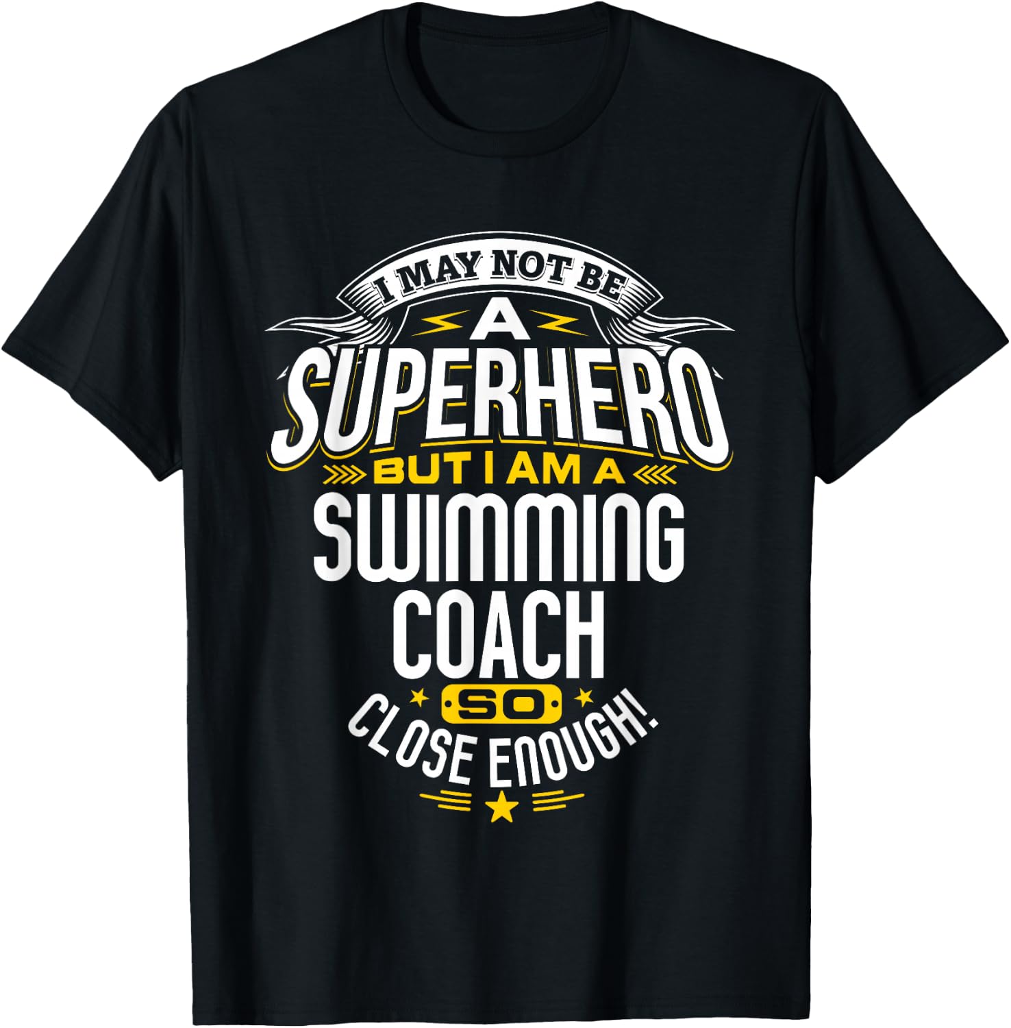 Swimming Coach Gift Superhero Swimming Shirt T-Shirt - T-Shirt | Black