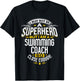 Swimming Coach Gift Superhero Swimming Shirt T-Shirt - T-Shirt | Black