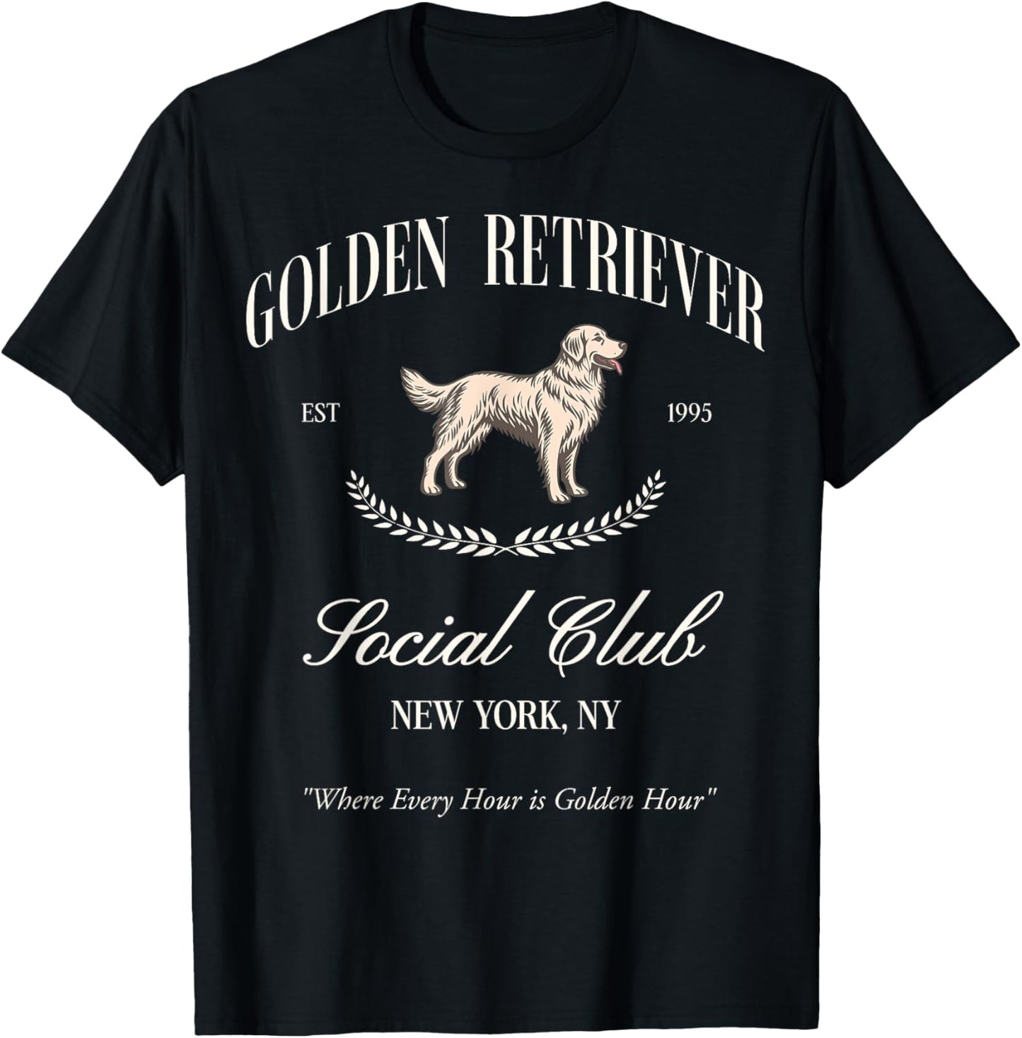 Golden Retriever Social Club Preppy Dog Mom Retro 80s 90s T-Shirt - T-Shirt | Black