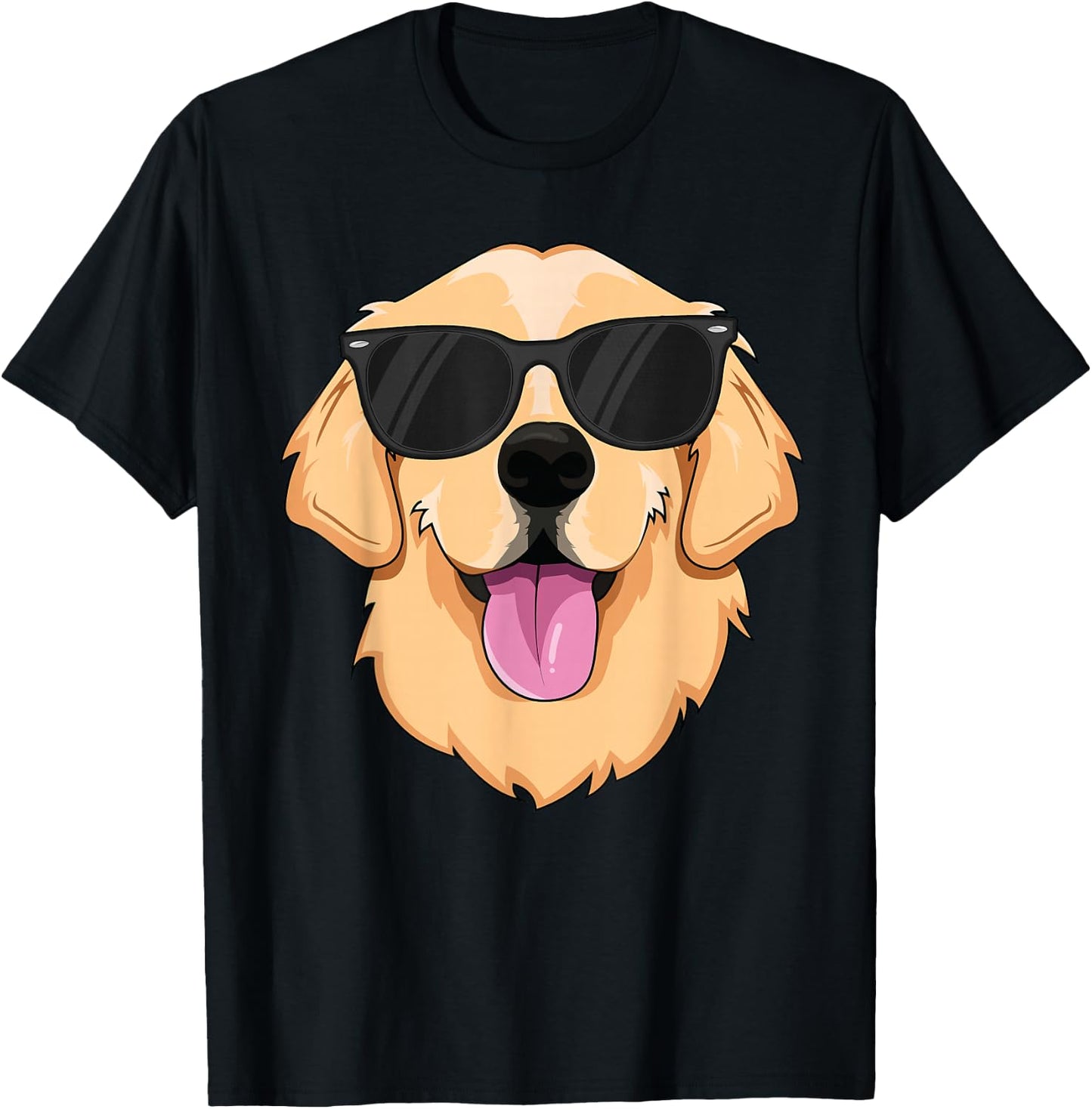 Golden Retriever for Kids Boys Girls Sunglasses Pet T-Shirt - T-Shirt | Black