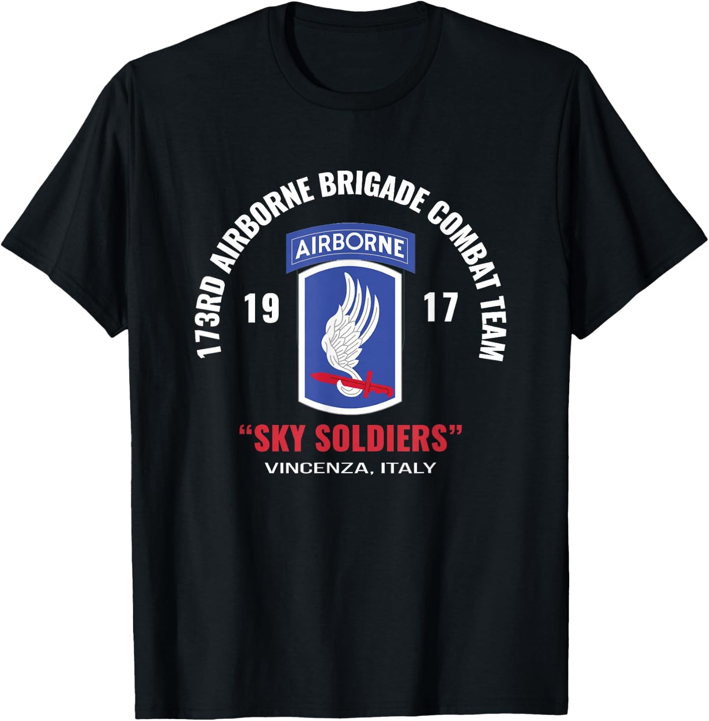 Sky Soldiers 173rd Airborne Combat Team T Shirt T-Shirt - T-Shirt | Black