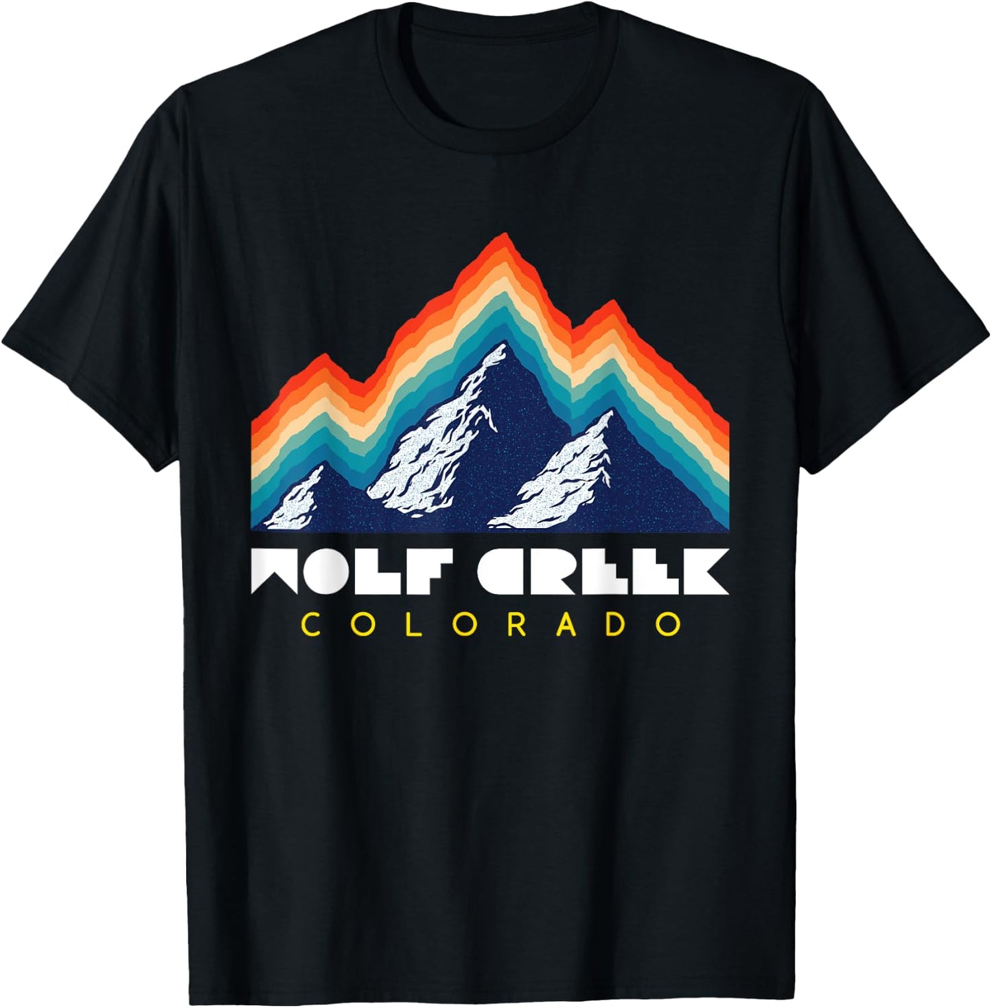 Wolf Creek, Colorado - USA Ski Resort 1980s Retro T-Shirt - T-Shirt | Black