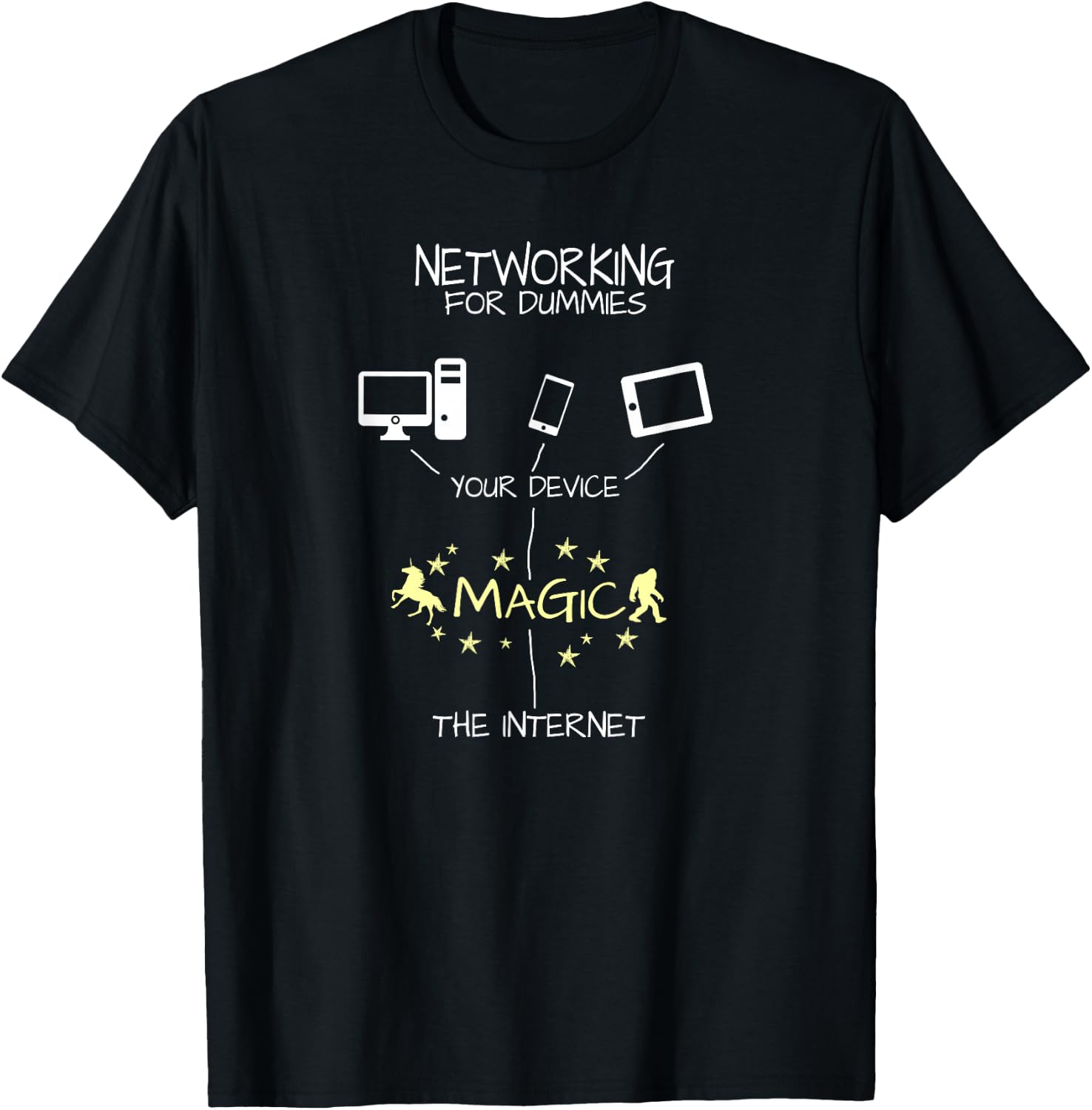 Network Engineer - Magic Internet Funny T-Shirt - T-Shirt | Black