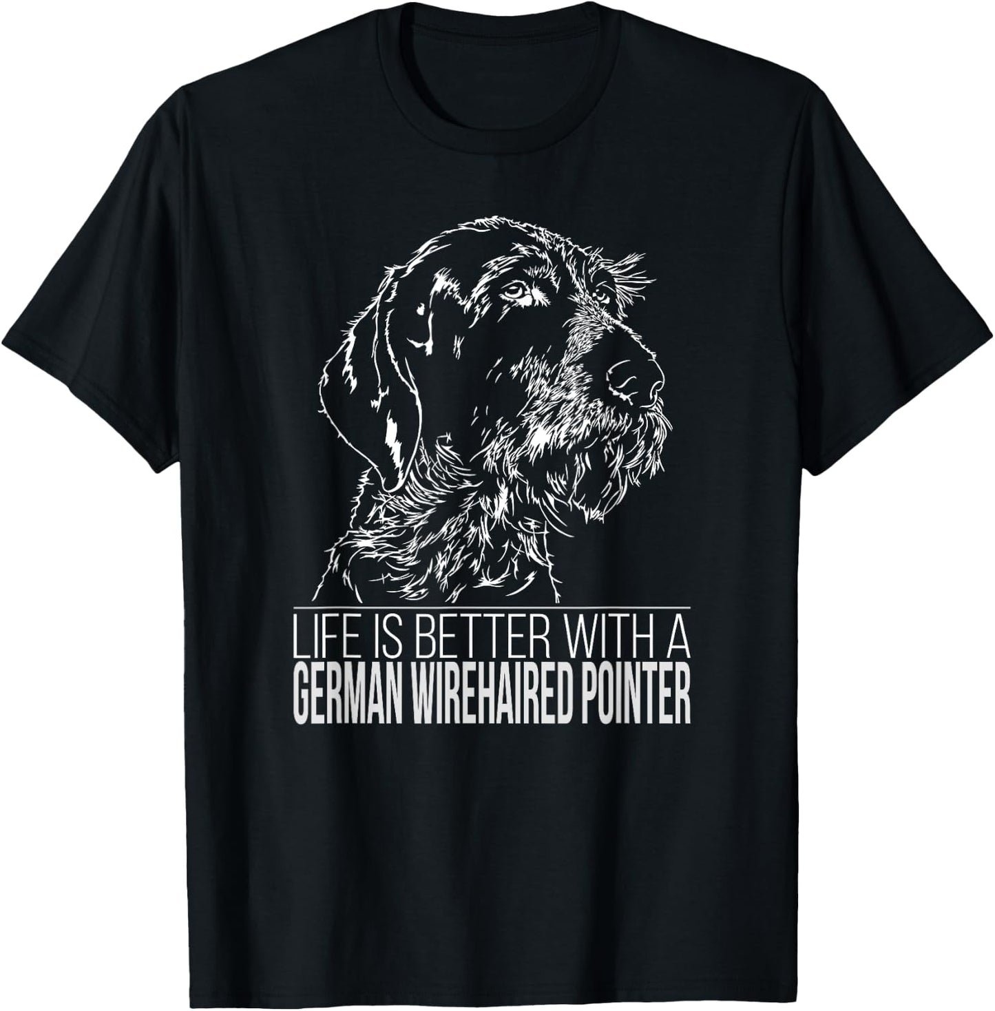 Proud German Wirehaired Pointer life is better dog T Shirt T-Shirt - T-Shirt | Black