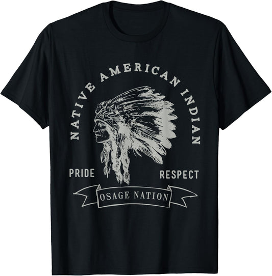 Osage Nation Native American Indian Pride Respect Design T-Shirt - T-Shirt | Black
