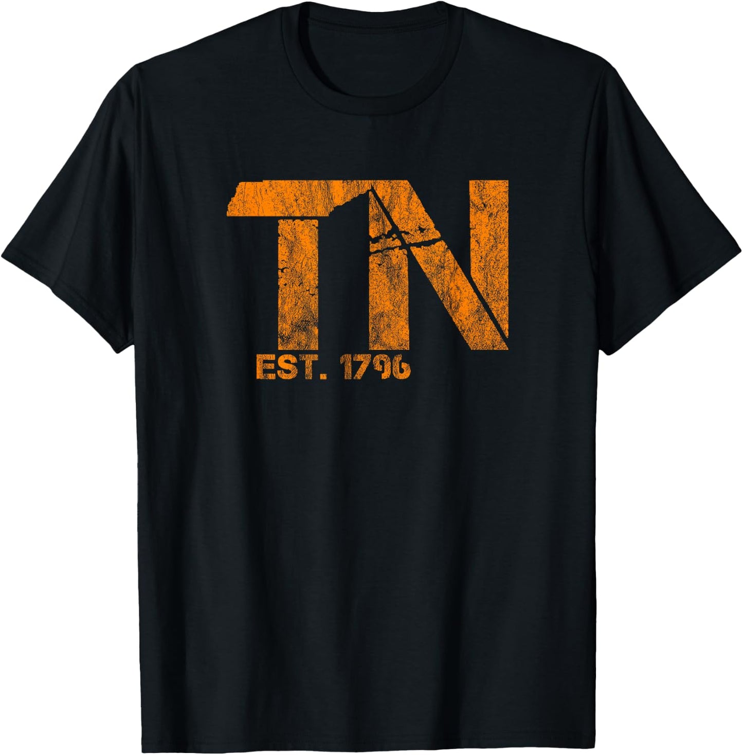 Tennessee State Outline TN Orange Est 1796 Fan Gift Shirt T-Shirt - T-Shirt | Black