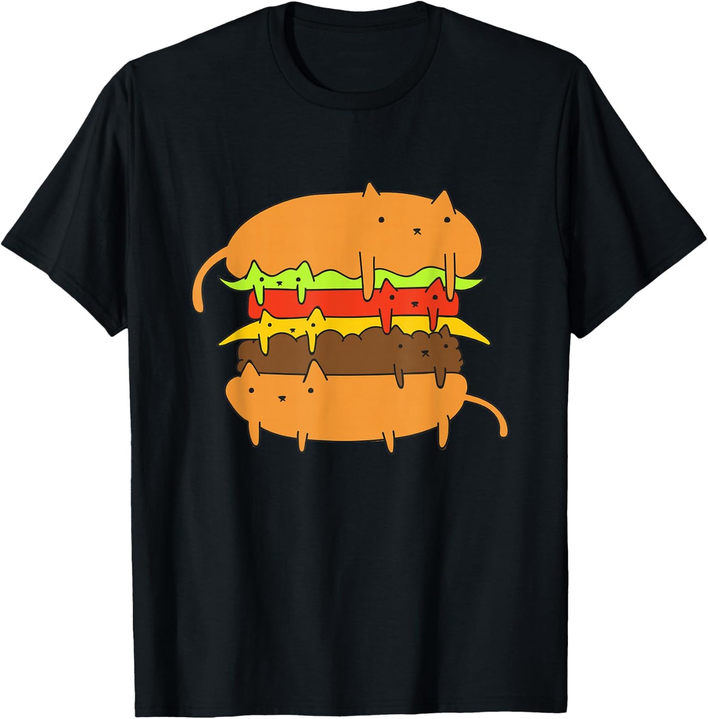 Cat Cheese Burger T-Shirt - T-Shirt | Black