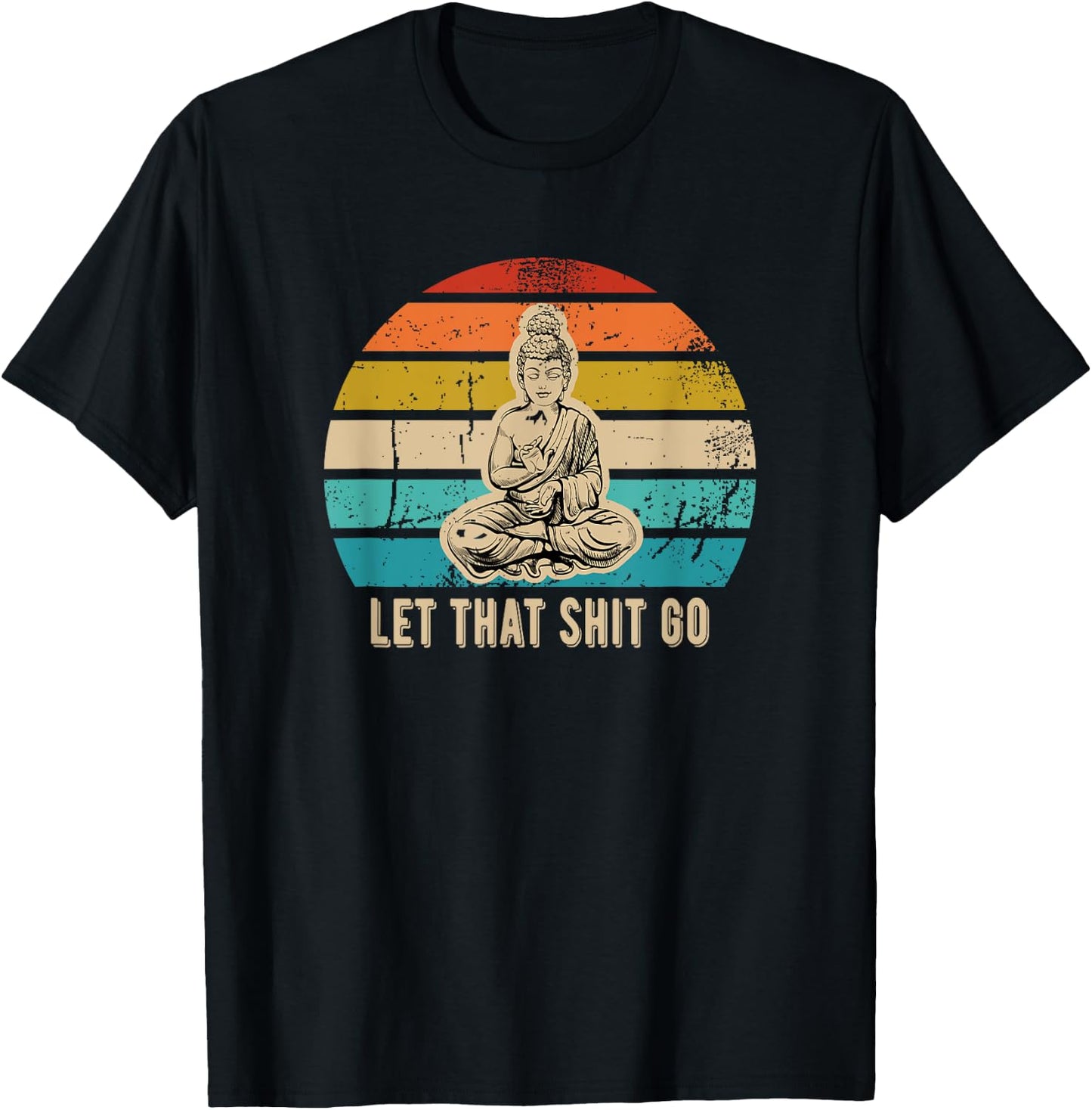 Retro Buddha Design with Dark Humor and Sarcastic Vibes T-Shirt - T-Shirt | Black