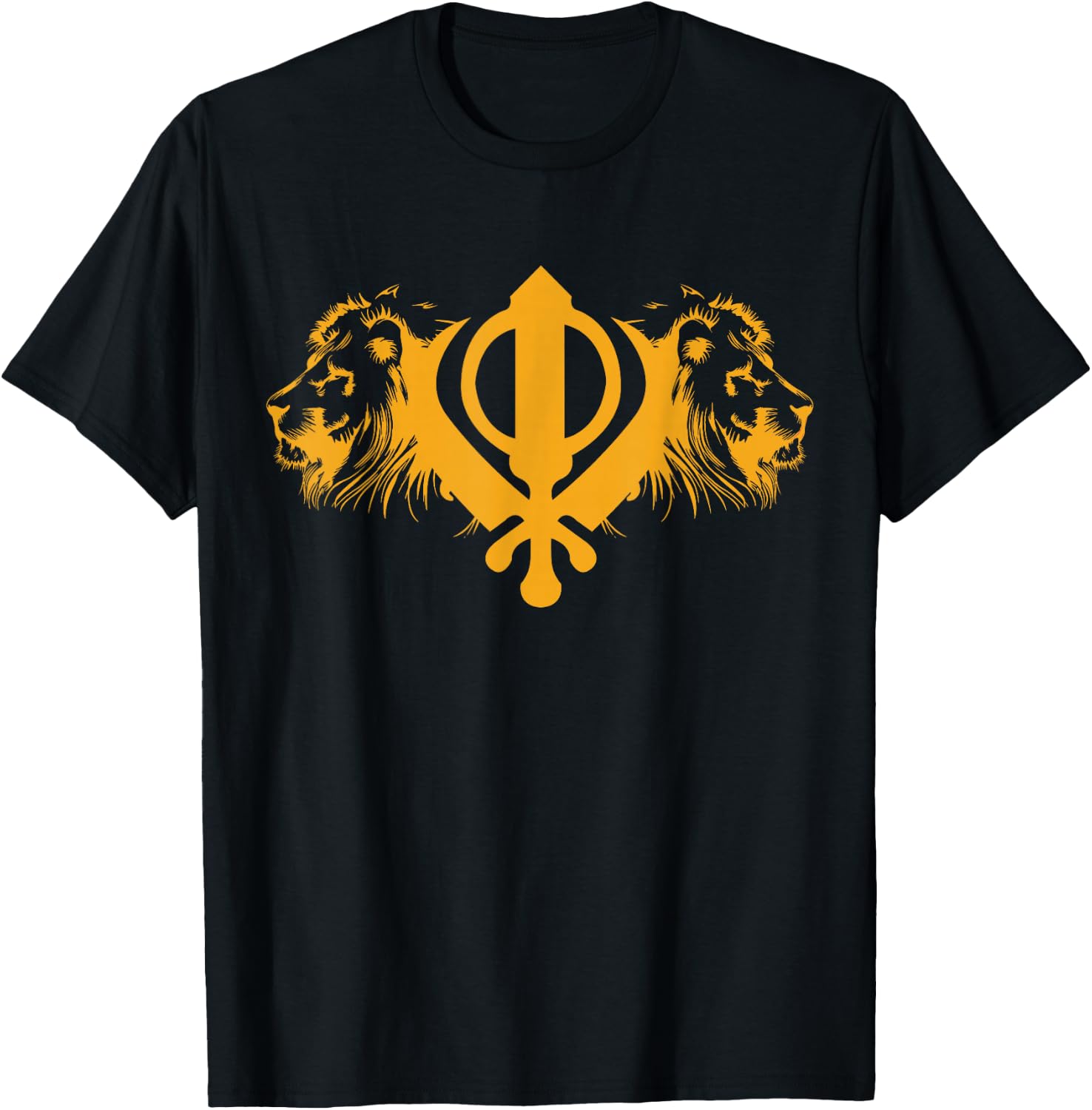 Sikh Khanda Lion for all Sikhs T-Shirt - T-Shirt | Black
