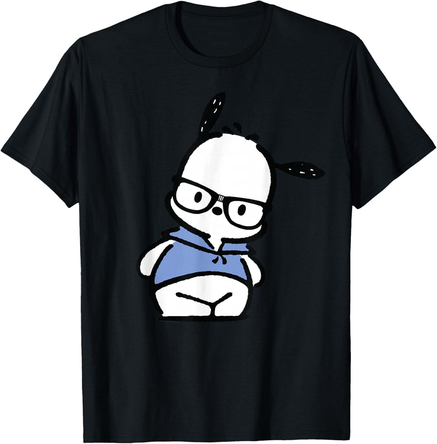Pochacco Nerd Glasses T-Shirt - T-Shirt | Black