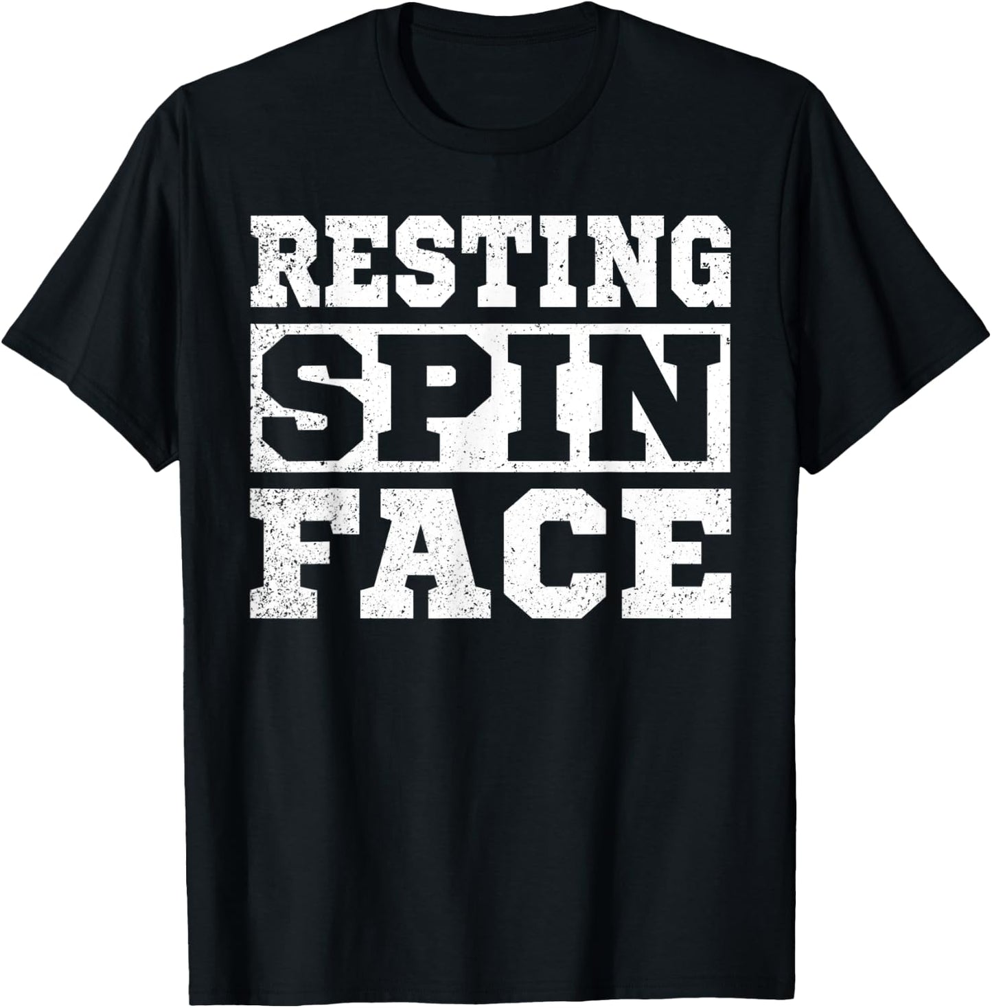 Resting Spin Face Funny Gym Fitness Spinning Class T-Shirt - T-Shirt | Black