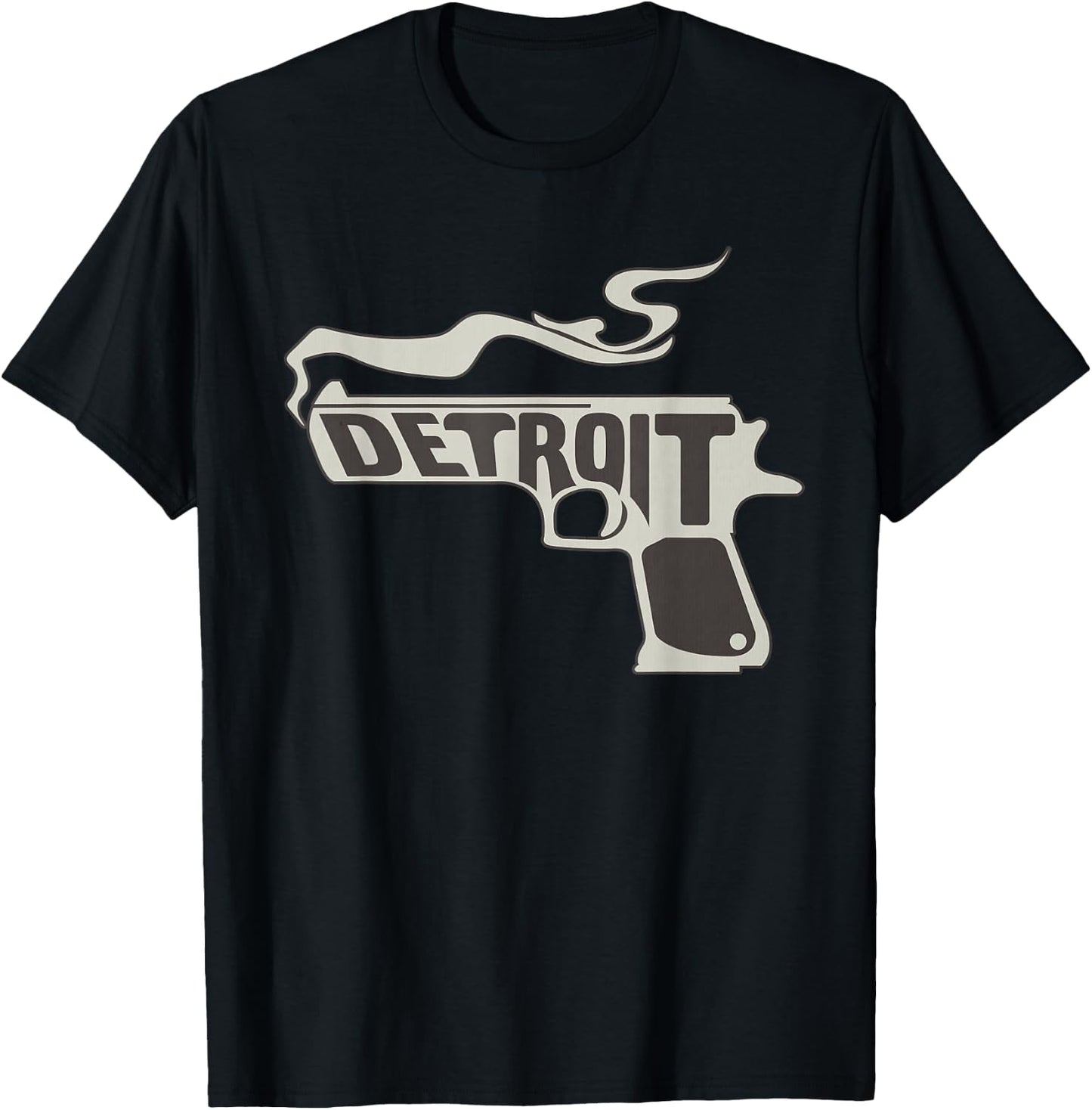 Detroit Smoking Gun Michigan American Motor City Motown T-Shirt - T-Shirt | Black