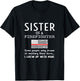 Proud Sister Of A Firefighter Thin Red Line US American Flag T-Shirt - T-Shirt | Black