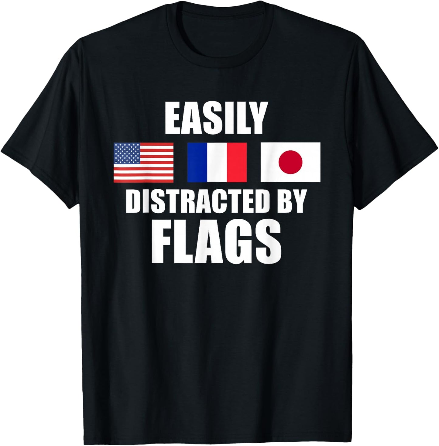 Vexillology Distracted By Flags T-Shirt - T-Shirt | Black