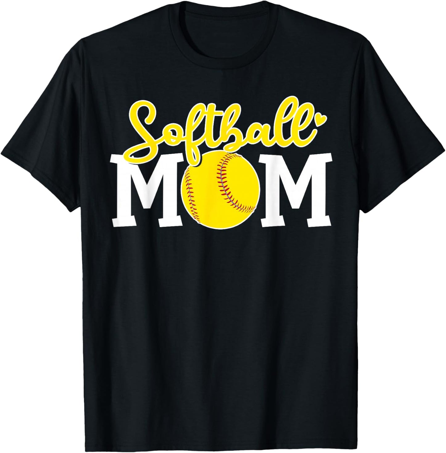 Softball Mom Cute For Mother Love Softball T-Shirt - T-Shirt | Black