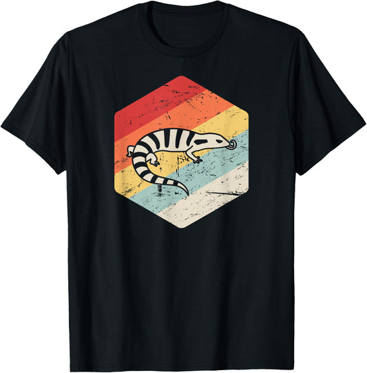 Retro Blue Tongued Skink / Pet Skink Shirt Lizard T-Shirt - T-Shirt | Black